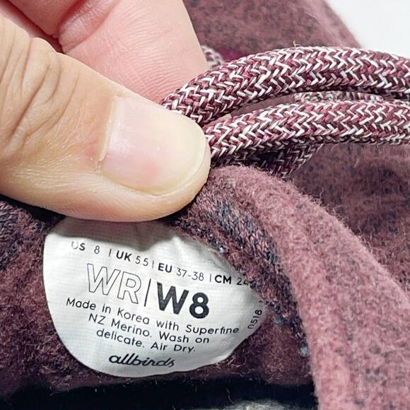 Allbirds Womens Size 8 Purple Wool Runners Limited Edition Tuke Jam Maroon - Picture 10 of 11